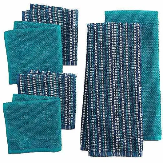 Food Network Awning Stripe Kitchen Towel & Dishcloth 6-Pk.