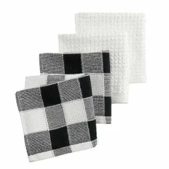 Food Network Black & White Buffalo Check Dishcloth 4-Pk.