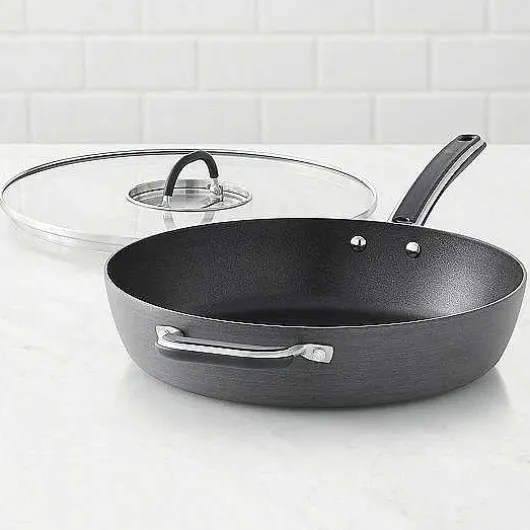 Food Network 12-In. Hard-Anodized Nonstick Space Saving Saute Pan With Lid