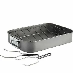 Food Network 16-In. Roasting Pan With Rack & Lifters