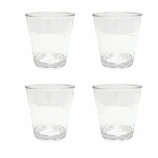 Food Network 4-Pc. Clear Textured Acrylic Double Old-Fashioned Glass Set