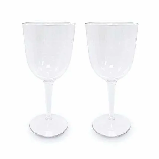 Food Network 2-Pc. Clear Textured Acrylic Wine Glass Set