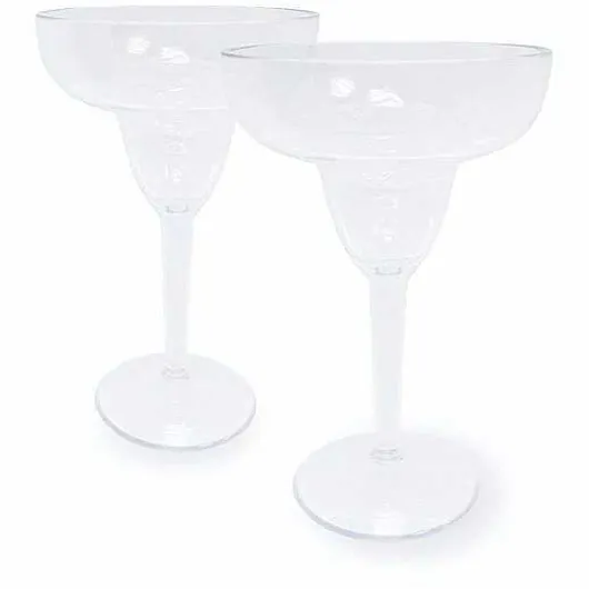 Food Network 2-Pc. Clear Textured Acrylic Margarita Glass Set