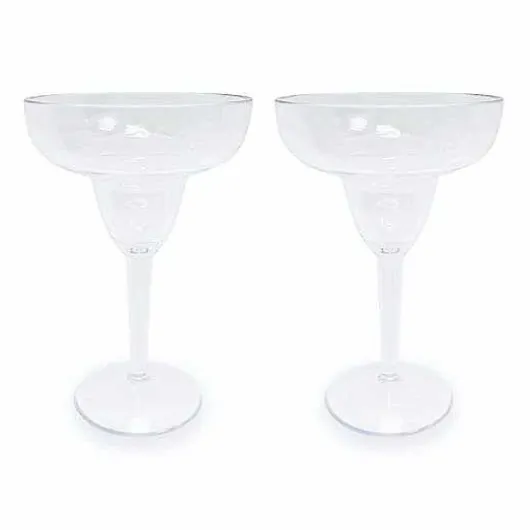 Food Network 2-Pc. Clear Textured Acrylic Margarita Glass Set