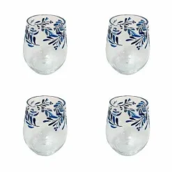 Food Network 4-Pc. Mediterranean Acrylic Stemless Wine Glass Set