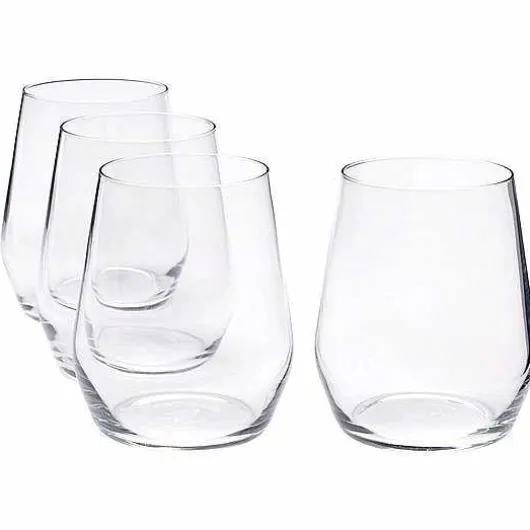 Food Network Signature 4-Pc. Crystal Stemless Red Wine Glass Set